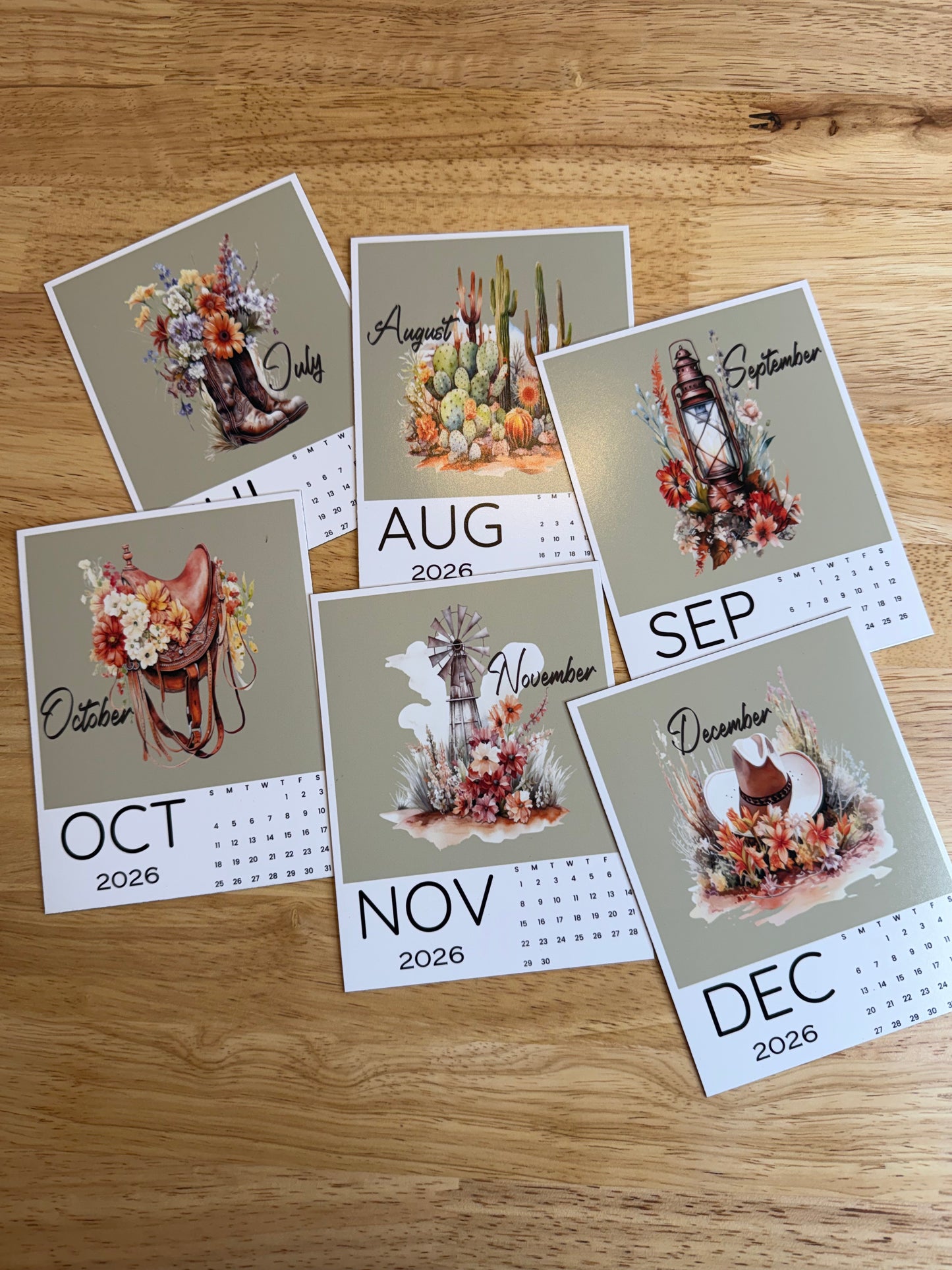 Western Blooms Calendar Magnets